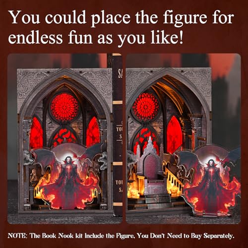 CCCDF Throne of Blood Book Nook Kit, 3D Wooden Puzzle with LED - color: Throne of Blood