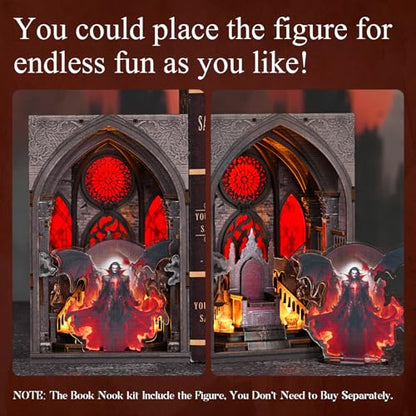 CCCDF Throne of Blood Book Nook Kit, 3D Wooden Puzzle with LED - color: Throne of Blood