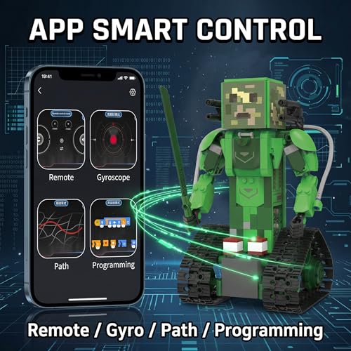RC Robot Building Kit, 5in1 STEM Coding Robot Toy with APP & Remote Control