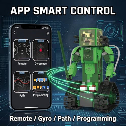 RC Robot Building Kit, 5in1 STEM Coding Robot Toy with APP & Remote Control