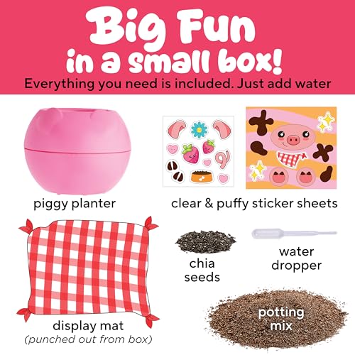 Creativity for Kids Plant-a-Pet Barnyard Pig Kit | Decorate, Plant & Grow Your Own Pet | Chia Seed Gardening Craft | Spring Crafts & Screen-Free Kids Activity (Ages 6+) - style: Pig