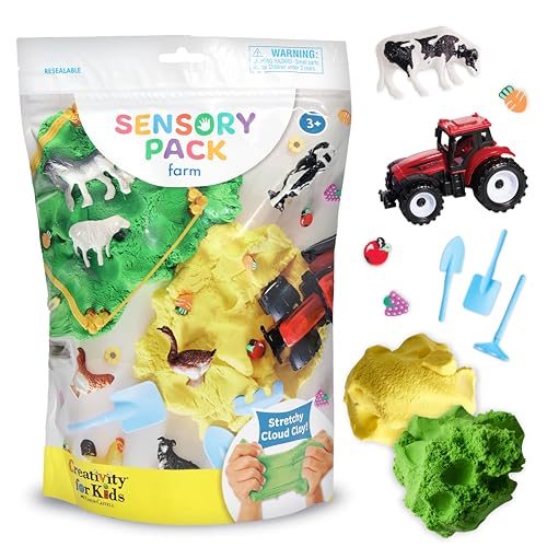 Creativity for Kids Sensory Pack: Farm, Sensory Toys for Toddlers, Pretend Play Farm Animals for Kids, Toddler Travel Toys & Screen Free Summer Supplies (Ages 3+) - color: Farm, size: 1 Sensory Pack