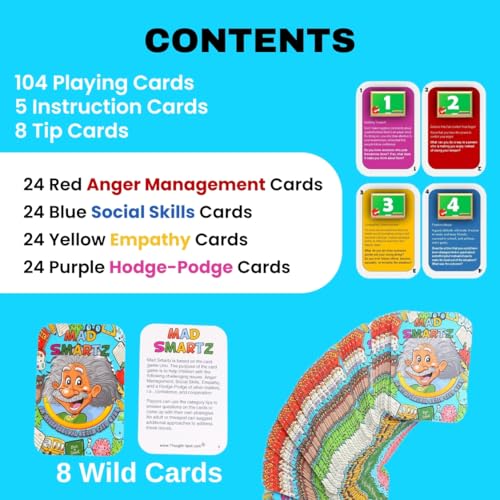 Thought-Spot Mad Smartz Anger Management & Social Skills Game for Kids & Teens | Impulse Control & CBT Tool for Emotional Regulation | for Home, School, or Therapy | Autism & ADHD Must-Have