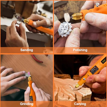 GOXAWEE Mini Cordless Rotary Tool Kit, 105Pcs for DIY Crafts & 3D Prints