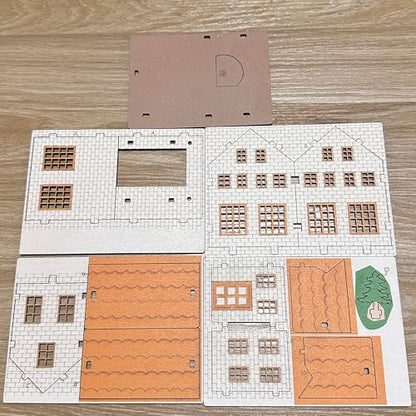 Log Cabin Mini House 3D Wooden Puzzle Model (9-in-1 (B)) - color: 9-in-1 (B)