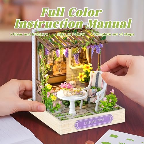 Flever Dollhouse Miniature DIY House Kit Creative Room with Furniture for Romantic Artwork Gift (Leisure Time) - color: Leisure Time