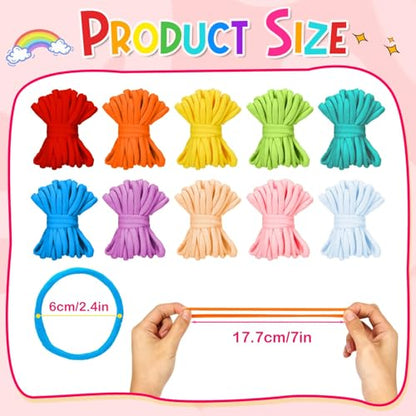 Bafeil 1000 PCS Loom Refill Loops for 7-10 Inch Weaving Looms - color: 10 color