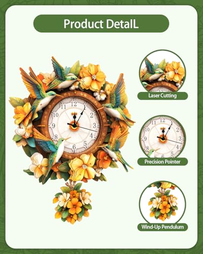 3D Puzzles for Adults, Hummingbird Clock 3D DIY Model Kit Crafts