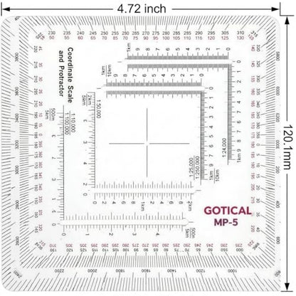 New and Improved Version Military Style MGRS/UTM Coordinate Grid Reader, and Protractor,Coordinate Scale Map Reading and Land Navigation Topographical Map Scale (Pack of 1)