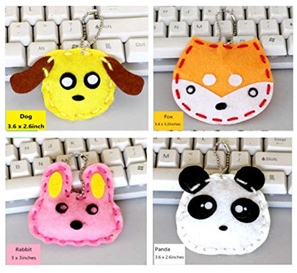 Kids DIY- First Sewing Kit for Kids, Learn to Sew DIY Craft Kits, Lovely Animals Style- Frog, Owl, Fox, Cat, Rabbit, Dog, Duck, Elk, Sheep, Sloth, Panda and Tiger, Ages 12+(12PCS) - color: Yellow