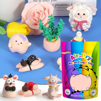ifergoo 100g Skin Air Dry Clay, 3.5oz DIY Creative Modeling Clay for Kids - color: Skin/100g