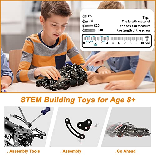 Erector Sets for Boys Age 8 9 10 11 12-16 and Older, 332 Pcs Batman Model Car Building Set for Kids Ages 8-12 Year and Up Metal STEM Educational Toy for Kids Boys Girls or Adults - style: Batmobile Model
