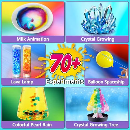 UNGLINGA 70+ Experiments Science Kit for Kids, Chemistry Set - style: science kits with 70+ experiments