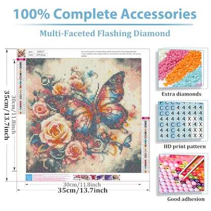 Butterfly Diamond Art Kits for Adults, Diamond Painting Kit 14x14 Inch - color: Style 40