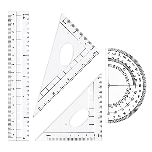 Vobou Math Geometry Sets 10 Pcs, Student Supplies Kit, for School (Green - color: Green