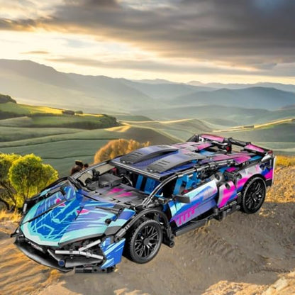 Sport Car Building Block Sets for Adults,Technical Race Car Collectible 1:14 Model Scale Engineering Toy Racing Cars Birthday for Men Boys Teens Age 8+ 8-12 12 13 14 14+ - style: Static Car