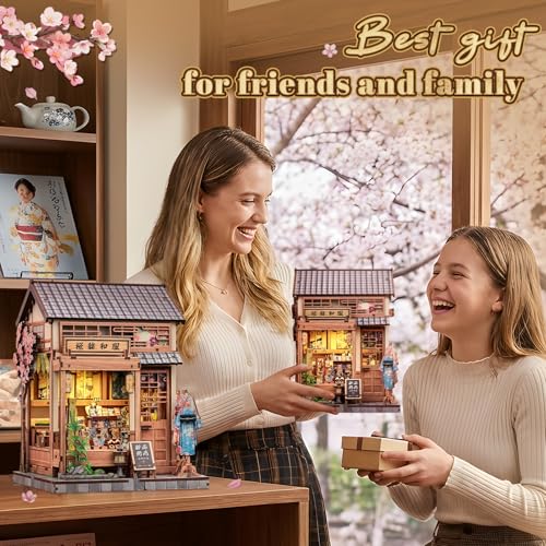 Cutefun Book Nook Kit - DIY Miniature Dollhouse Kit for Adults and Teens - color: Sakura Kimono Shop