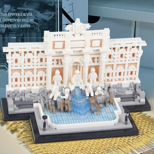 1851pcs Micro Mini Blocks Trevi Fountain Archiecture Building Blocks Sets - color: Architecture