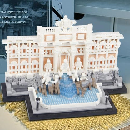 1851pcs Micro Mini Blocks Trevi Fountain Archiecture Building Blocks Sets - color: Architecture