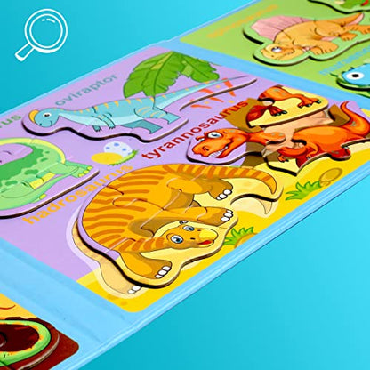 Magnetic Puzzles for Kids Ages 3-5, Travel Toddler Dinosaur Puzzle Toy - style: Dinosaur