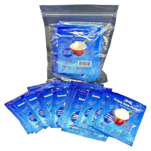 Science Gone Fun Instant Snow Powder - 20 Individual Packs, Makes 40+ Cups of Artificial Snow, Add Water to Create Fluffy Sensory Fake Snow, Ideal for Slime, Holiday Displays, and Science Experiments