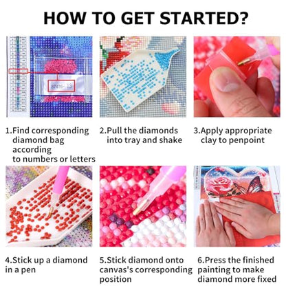 Cherry Blossom Diamond Art Kits for Adults, Flower Diamond Painting Kits - color: HS028-1