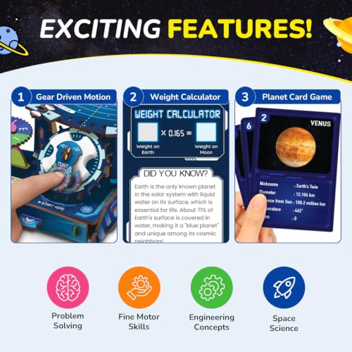 Smartivity DIY Solar System Kit - Gear-Driven Planet Model for Kids 8-14