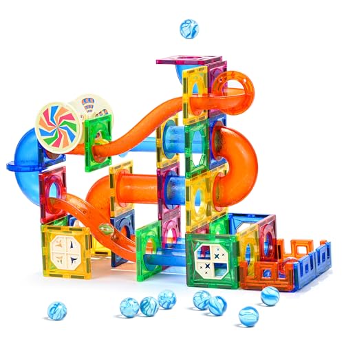 MAGBLOCK 85PCS Marble Run Magnetic Tiles Toy Building Blocks STEM Ages 5+ - size: 85pcs