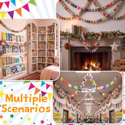 360 Sheets Paper Chain Garland Paper Kit, 3.5 x 11.8 in, Vibrant - color: Vibrant, size: 3.5 x 11.8 in