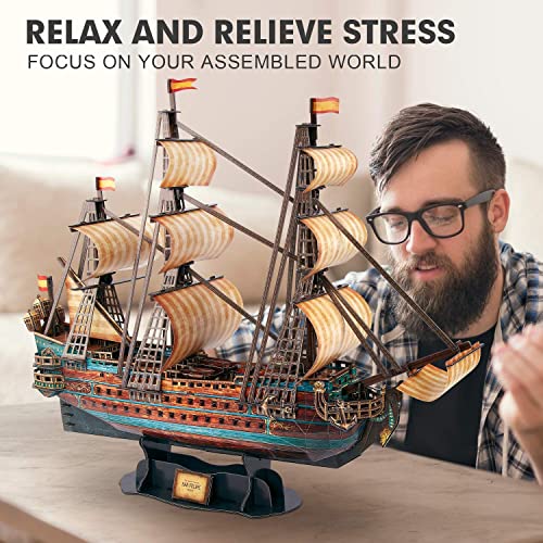 CubicFun San Felipe Spanish Warship 3D Puzzle Ship Model Kit 248 Pieces - style: Ship of San Felipe