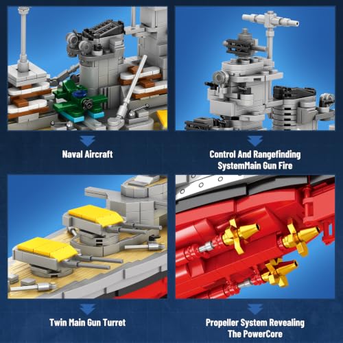 Reobrix World of Warships Bismarck Battleship Building Block Sets 3462PCS