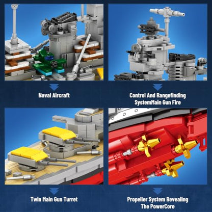 Reobrix World of Warships Bismarck Battleship Building Block Sets 3462PCS