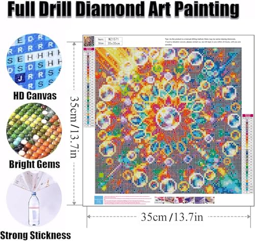 Ekuxom Mandala Diamond Art Kits for Adults-5D Diamond Painting - color: Mandala