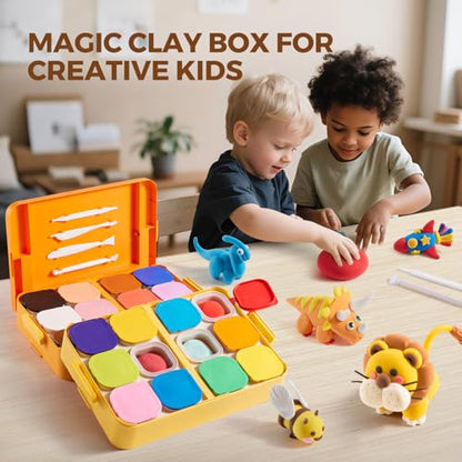 Jar Melo Air Dry Clay, Magic Modeling Clay Kit, 24 Colors with Storage Box - color: 24 color