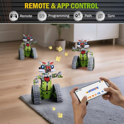 5 in 1 STEM Robot Building Kit with APP Remote Control, 705 PCS Engineering Robot Toys for Kids Age 8-16, Science Coding RC Robotics Kit Birthday Gifts for Boys Girls 6 7 8 9 10 11 12 - style: 07