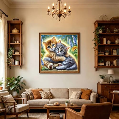 CHWGLFGG 5D Cute Cats Diamond Art Kits for Adults Beginners 13.7X 13.7 Inch - color: KM956-1