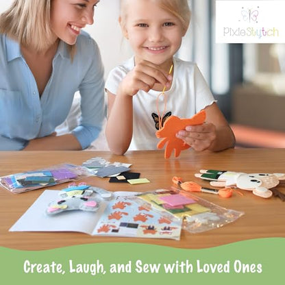 Sewing Kit for Kids - Sew & Create 6 Adorable Woodland Projects - Fun DIY Craft Set for Ages 6 and up - Educational & Creative Sewing Kit for Girls & Boys - Gift for Young Crafters