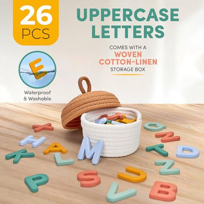 JoyCat Soft Silicone Magnetic Alphabet Letters, 26 Uppercase (Subtle Color) - color: Subtle Color