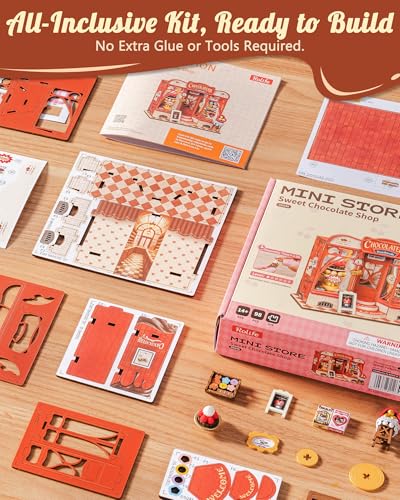 Rolife Chocolate Shop DIY Miniature House Kit - color: Sweet Chocolate Shop