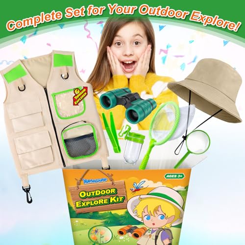 YOPINSAND Kids Explorer Kit & Bug Catcher Kit, Kids Outdoor Exploration Set - color: Green