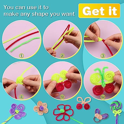 100 PCS Pipe Cleaner Craft, Light Purple Pipe Cleaners Bulk, Chenille Stem - color: Light Purple