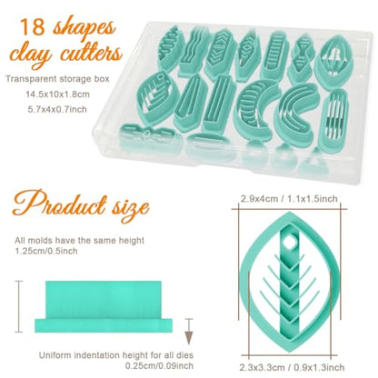 ORIGACH 18 Pcs Boho Texture Polymer Clay Cutters - style: Boho Leather