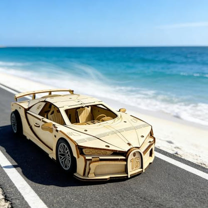 Adult 3D Wooden Sports Car Puzzle Set - style: Sports car