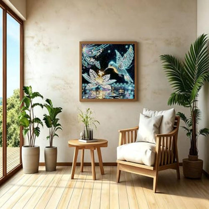 Hummingbird Diamond Art Painting Kits 5D Special Shape 12 x 12 inch - color: SH170