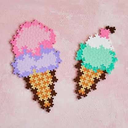 PLUS PLUS Puzzle By Number, Ice Cream Cones - 250 Piece Mini Waffle Blocks - style: Ice Cream Cones