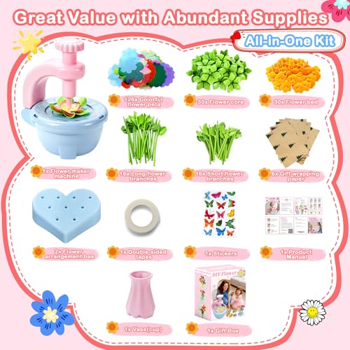 Fabric Flower Bouquets Toys for 3+, Flower Making Kit, DIY Arts and Crafts - size: Number of flowers（100pcs）