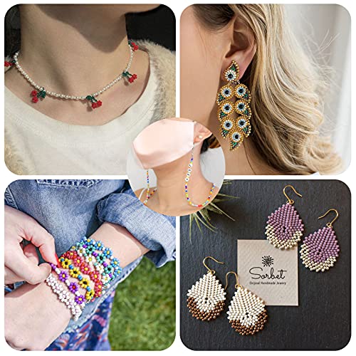 5000pcs Beige Pink Glass Seed Beads Bulk, Small Tiny Waist Spacer Beads for Bracelet, Necklace Jewelry Making, DIY Craft Projects(3mm 8/0) - color: Beige Pink, size: 3mm