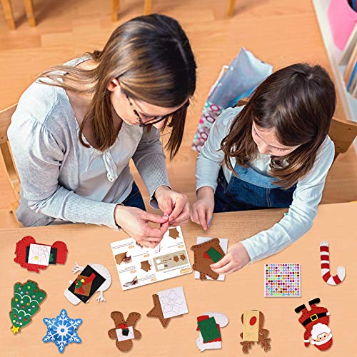 CiyvoLyeen Christmas Sewing Kit for Kids -Easy & Fun Felt Sewing Crafts, Christmas Ornaments Arts and Crafts Gift for Girls & Boys, Play and Learn My First Sewing Kit for Ages 6 7 8 9 10 11 12