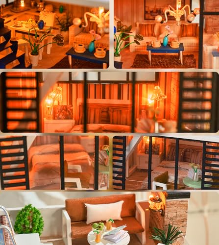Spilay DIY Miniature House Kit for Adults, Miniature Dollhouse Building Kit - color: Florence