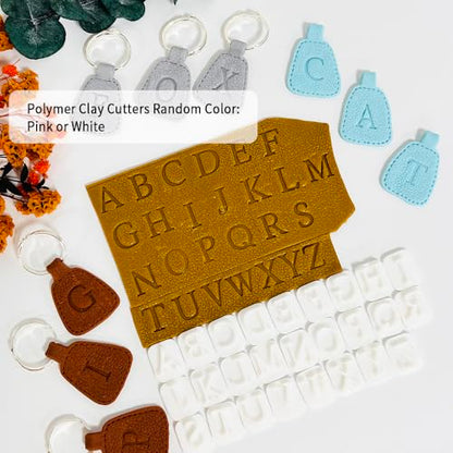 Xaekicr 26PCS Alphabet Polymer Clay Cutters Set – Uppercase Letter Clay Cutters for Polymer Clay Molds, Clay Tools for DIY Crafts, Leather, Baking - color: F color